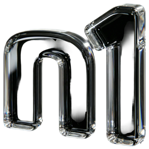 Logo n1 de n1co en vidrio 3D